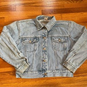 Classic 90s light wash grunge Jean jacket cropped medium Zana Di brand hipster